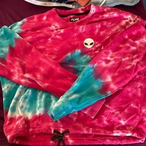 Cropped Tie Dye Zumiez Hoodie (NO HOOD)